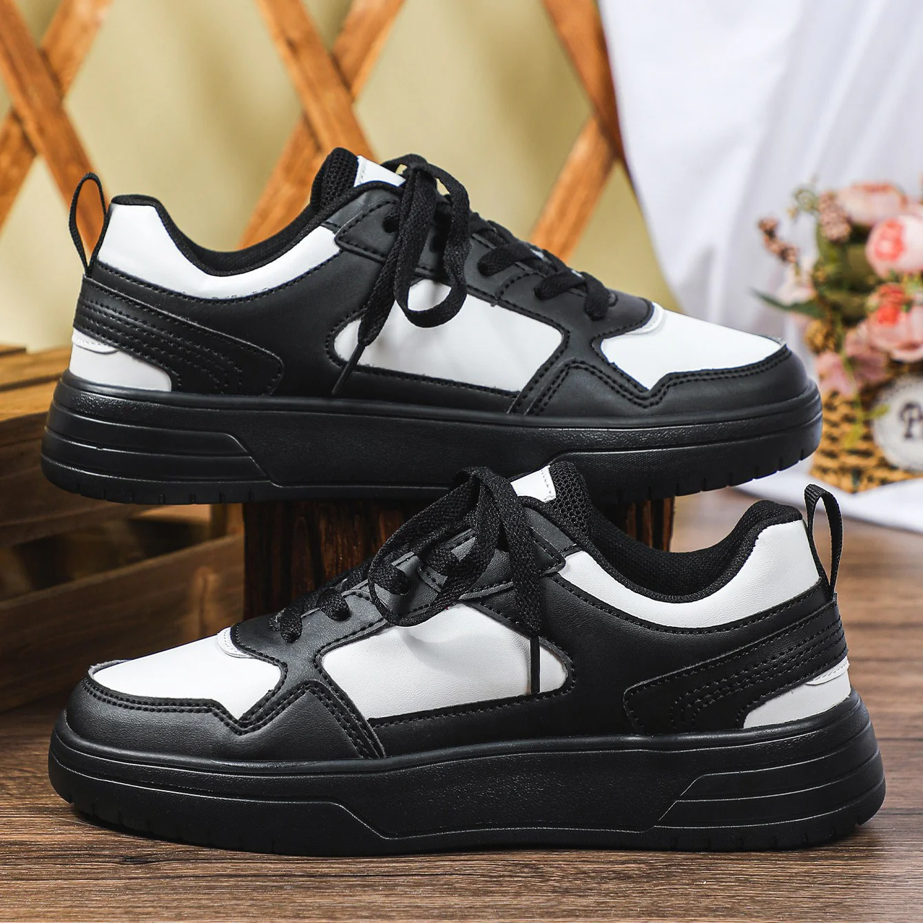 WildStride Leopard Print Platform Casual Skate Sneakers
