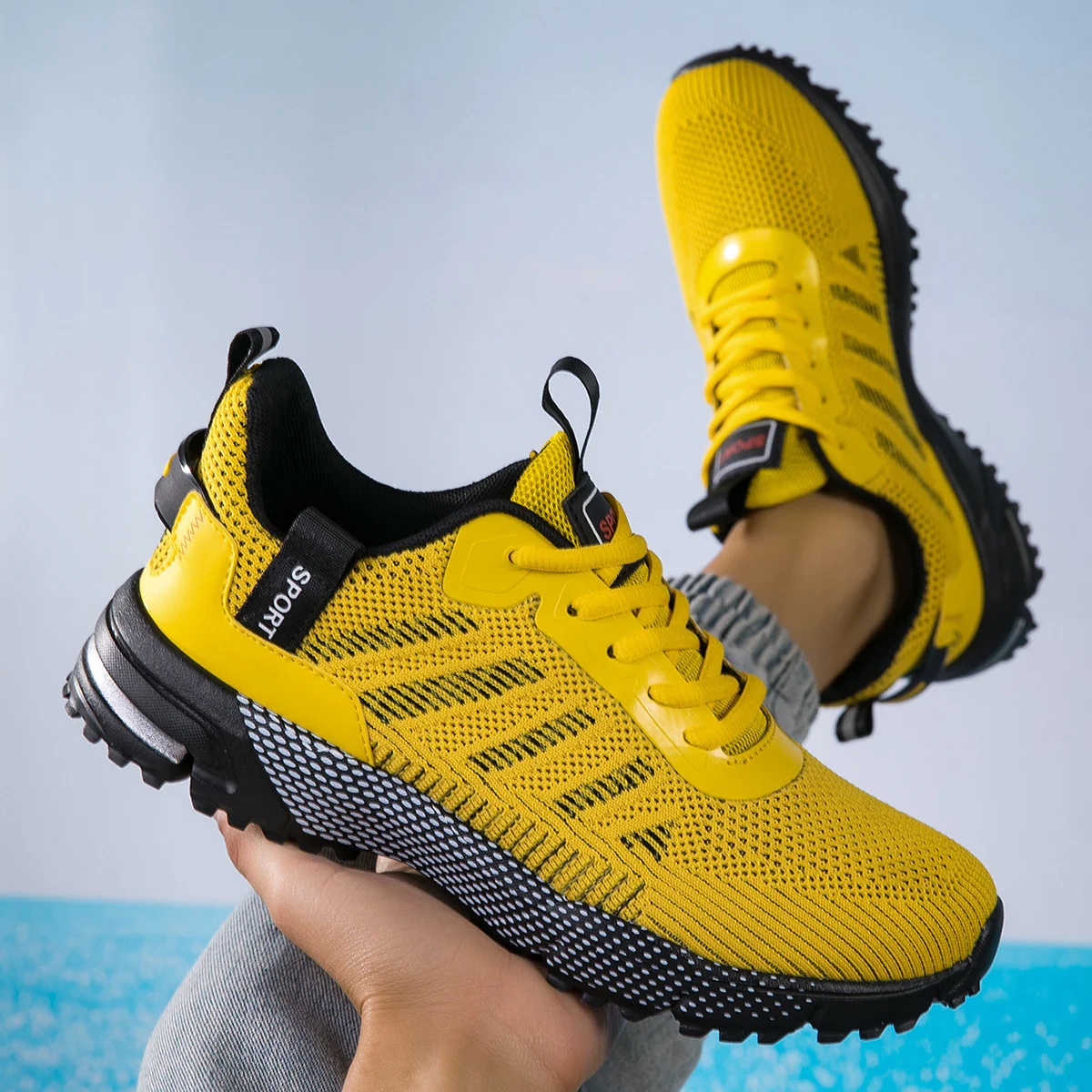 Pulse Men’s Breathable Chunky Sneakers – Mesh Casual Outdoor Running Shoes